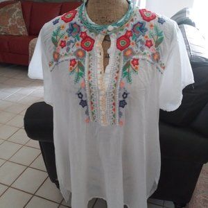 Johnny Was "Los Angeles" blouse Large